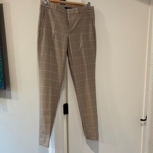 Banana Republic Women's Beige Check Straight Leg Pants